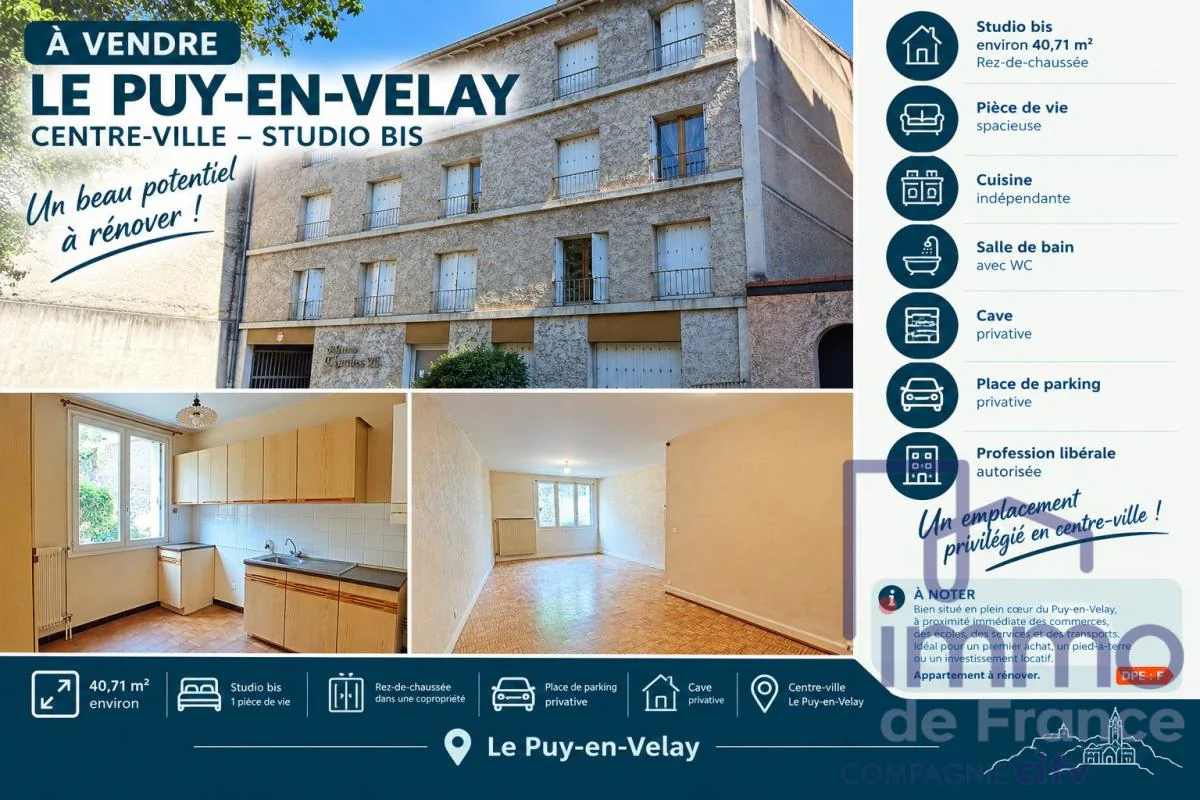 Appartement 2 pièces à vendre au Puy-en-Velay (43000) - photo 1
