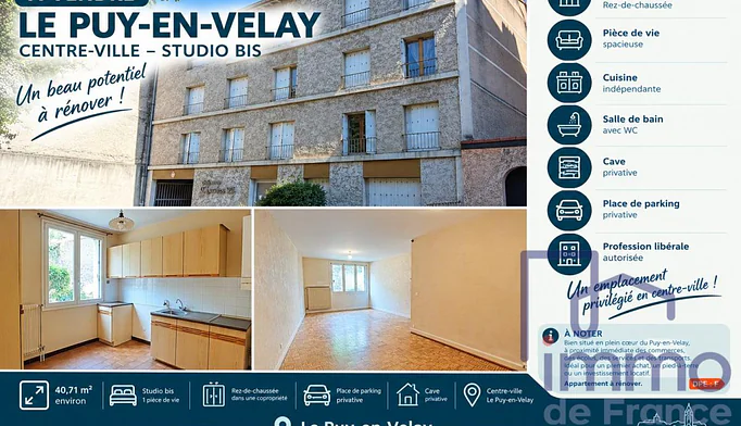 Appartement 2 pièces à vendre au Puy-en-Velay (43000) - photo 1
