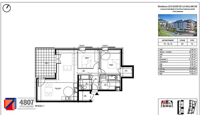 Appartement 3 pièces à louer à Sallanches (74700) - photo 1