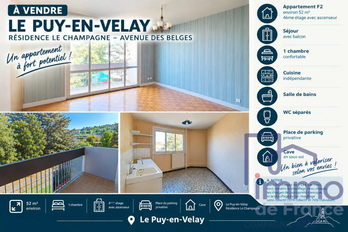 Appartement 3 pièces à vendre au Puy-en-Velay (43000) - photo 1