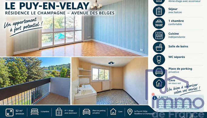 Appartement 3 pièces à vendre au Puy-en-Velay (43000) - photo 1