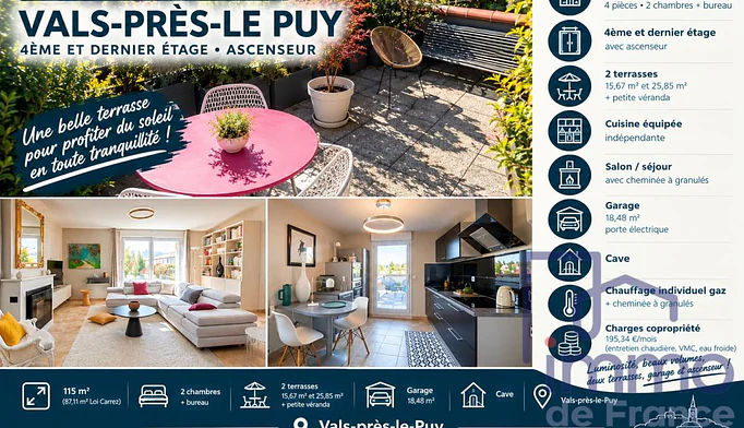 Appartement 5 pièces à vendre à Vals-près-le-Puy (43750) - photo 1